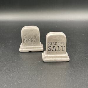 Here Lies Salt and Here Lies Pepper Halloween Salt and Pepper Shakers